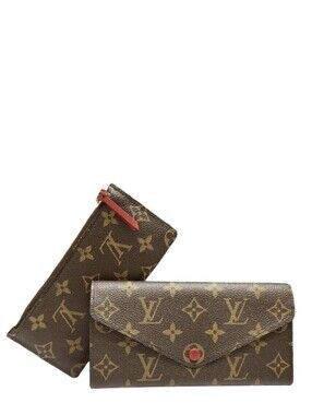 Like NEW! Louis Vuitton Monogram Josephine Wallet Fuchsia 2 IN ONE! COMES W/ COA